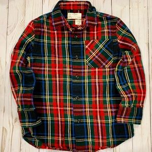 J crew crewcuts boys flannel button down 4/5